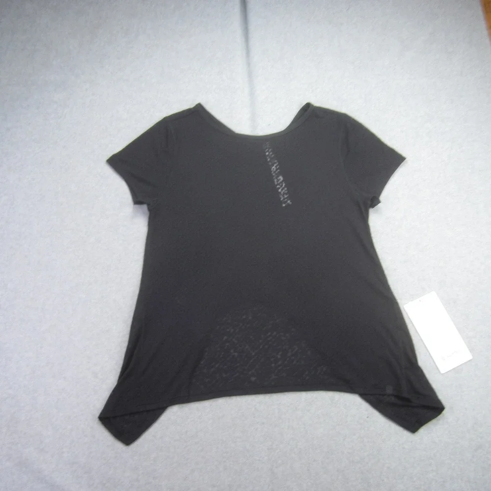 Lululemon Loop Around Shirt Womens 2 Black Swiftly Tech‎ Lace Athletic Yoga  Tee